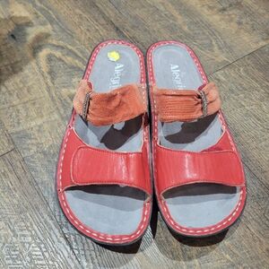 Alegria Red Sandals Comfortable Footbed
